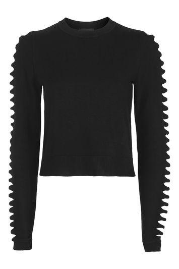 Topshop Ladder Sleeve Cropped Jumper