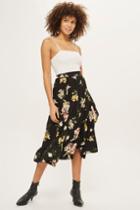 Topshop *floral Wrap Skirt By Y.a.s