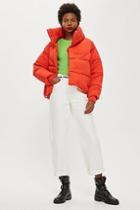 Topshop Petite Red Wrap Puffer Jacket