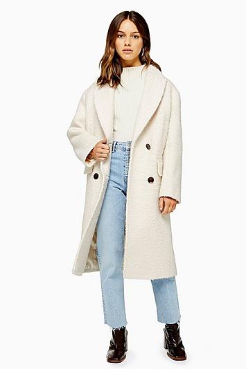 Topshop Petite Ivory Boucle Coat