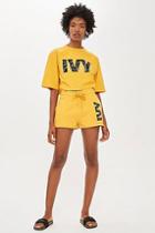 Topshop Layer Logo Shorts By Ivy Park