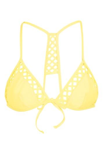 Topshop Lazercut Triangle Bikini Top