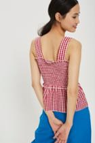 Topshop Gingham Shearling Top By Norr