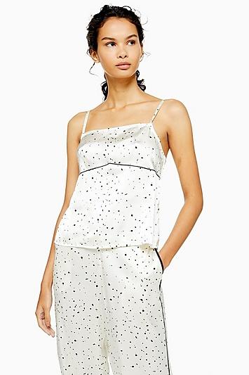Topshop Ivory Dalmatian Print Pyjama Cami