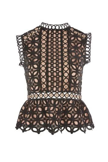 Topshop Eyelet Lace Shell Blouse