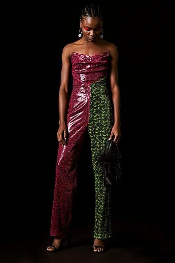 Topshop *cheetah Sequin Jumpsuit By Topshop X Halpern
