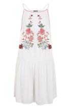 Topshop Floral Embroidered Beach Dress