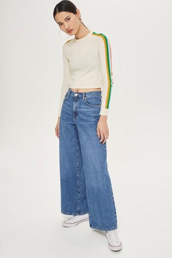 Topshop Moto Light Blue Wide Leg Jeans