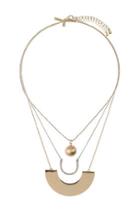 Topshop Brushed Ball Cut-out Multirow Necklace