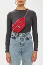 Topshop Red Quilted Panther Bum Bag
