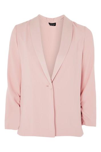 Topshop Tall Ruched Sleeve Blazer