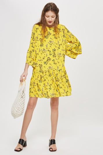 Topshop Floral Ruffle Dress By Norr