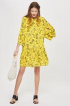 Topshop Floral Ruffle Dress By Norr