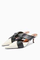 Topshop Jude Leather White Knot Mules