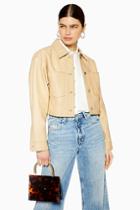 Topshop Cropped Western Leather Jacket
