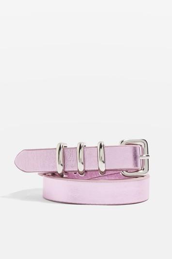 Topshop Pu Pink Triple Keeper Belt