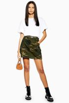 Topshop Camouflage Belt Skirt