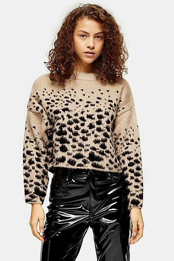 Topshop Petite Knitted Snake Pattern Jumper