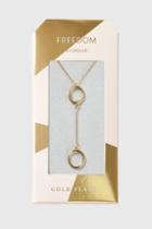 Topshop Gold Plated Double Circle Necklace