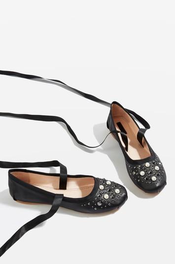 Topshop Kisses Pearl Ballet Shoes