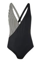 Topshop Striped Wrap Center Swimsuit