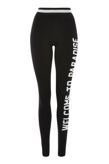Topshop 'paradise' Slogan Leggings