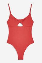 Topshop Red Twist Front One Piece By Mink Pink