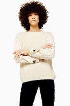 Topshop Knitted Button Sleeve Jumper