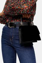 Topshop Fancy Black Velvet Mini Cross Body Bag