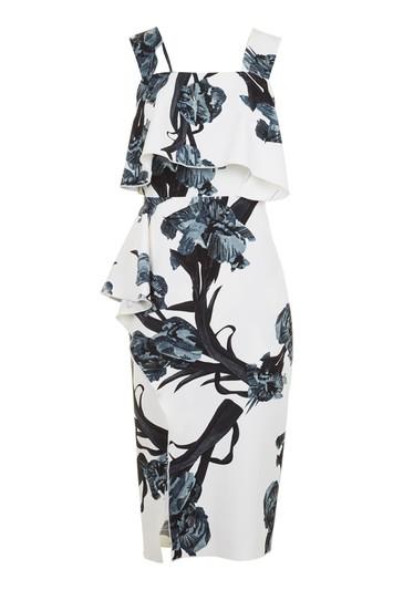 Topshop Frill Midi Pencil Dress