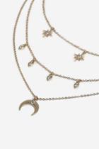 Topshop *multi-row Star And Horn Charm Necklace