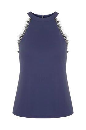 Topshop Lace Back Halterneck Top