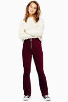 Topshop Petite Corduroy Flares With Zip