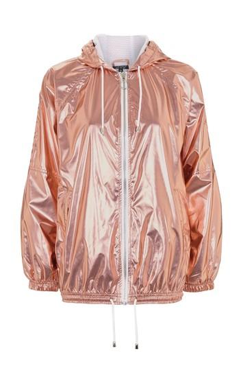 Topshop Metallic Hooded Windbreaker Jacket