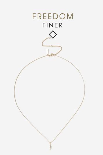 Topshop Finer Lightning Bolt Ditsy Necklace