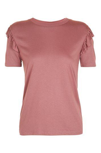 Topshop Frill Sleeve T-shirt