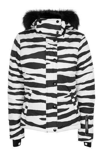 Topshop *zebra Printed Ski Jacket By Topshop Sno