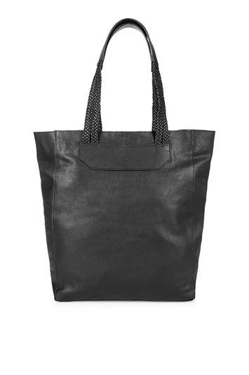 Topshop Leather Weave Handle Shopper