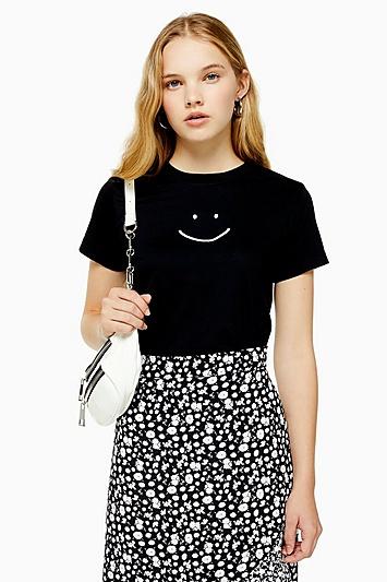 Topshop Tall Smile Face T-shirt