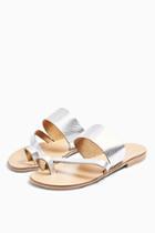Topshop *wide Fit Hope Silver Leather Sandals