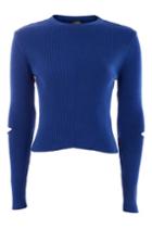 Topshop Spliced Elbow Knitted Top
