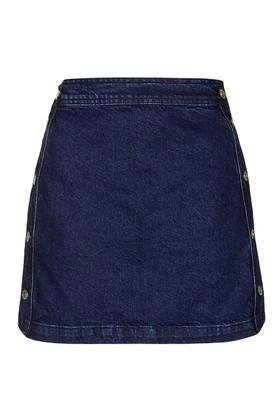 Topshop Moto Side Button Detail Skirt