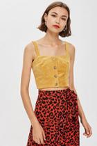Topshop Corduroy Button Bralet