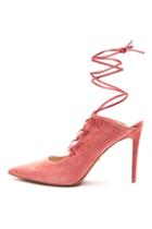 Topshop Giggle Ghillie Pointed Tie-up Heel Court Shoes