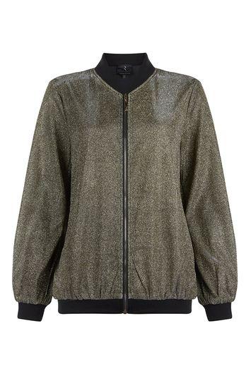 Topshop *metallic Bomber Jacket By Rare