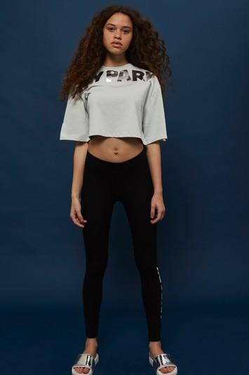 Topshop Metallic Crop Crew T-shirt By Ivy Park