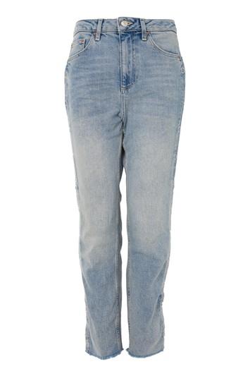 Topshop Moto Bleach Popper Side Straight Leg Jeans