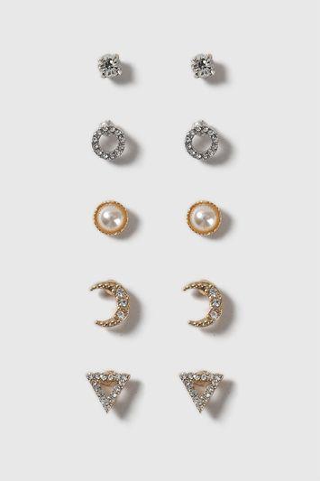 Topshop Christmas Pearl And Rhinestone Earrings