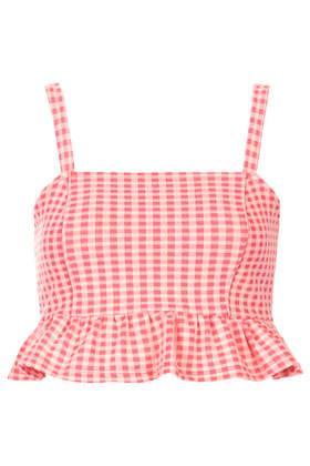 Topshop Gingham Peplum Bralet