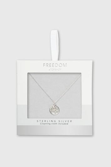 Topshop Sterling Silver Tree Of Life Necklace